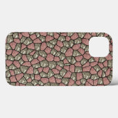 Roze en Zilver Glitter Geometric Block Phone Case (Achterkant (horizontaal))