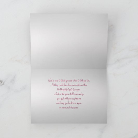 Roze en zilver Hartelijk dank Bedankkaart (Binnen)