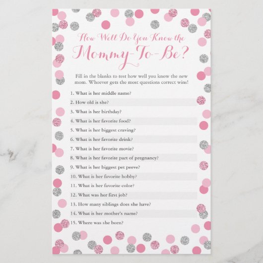 Roze en zilver hoe goed je de mama Quiz kent (Voorkant)