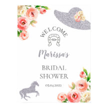 Roze en zilver 'Kentucky Derby' welkomstbord