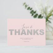 Roze en zilver Liefde en dank Je bedankt (Staand voorkant)