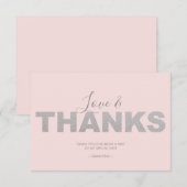 Roze en zilver Liefde en dank Je bedankt (Voorkant / Achterkant)