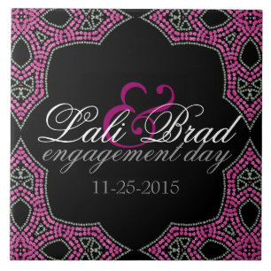 Roze en zilver oostelijk Verloving KeepasjesGift Tegeltje