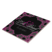 Roze en zilver oostelijk Verloving KeepasjesGift Tegeltje (Zijkant)