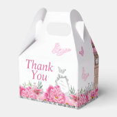 Roze en zilver op een time prinses bedankdoosjes (Achterkant)