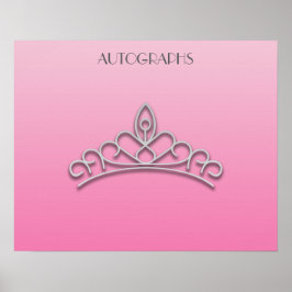 Roze en zilver Poster Tiara Autograaf
