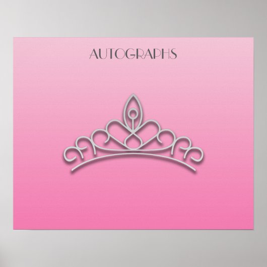 Roze en zilver Poster Tiara Autograaf (Voorkant)