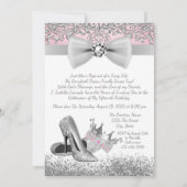 Roze en zilver Quinceanera Kaart (Achterkant)