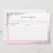 Roze en zilver Recipe Kaart (Voorkant)
