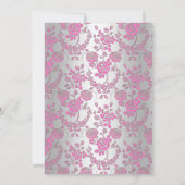 Roze en zilver Roos Vrijgezellenfeest uitnodigen Kaart (Achterkant)