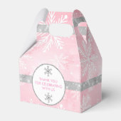 Roze en zilver Snowflake Bedankdoosjes (Achterkant)