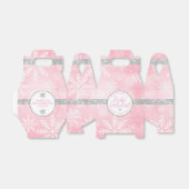 Roze en zilver Snowflake Bedankdoosjes (Uitgevouwen)