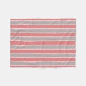 Roze en zilver Striped Fleece Deken (Voorkant (Horizontaal))
