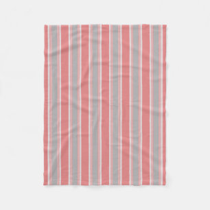 Roze en zilver Striped Fleece Deken