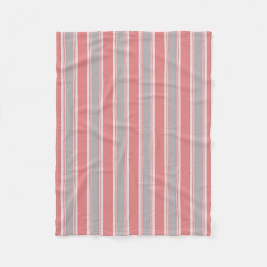 Roze en zilver Striped Fleece Deken (Voorkant)