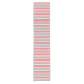 Roze en zilver Striped Korte Tafelloper (Voorkant)