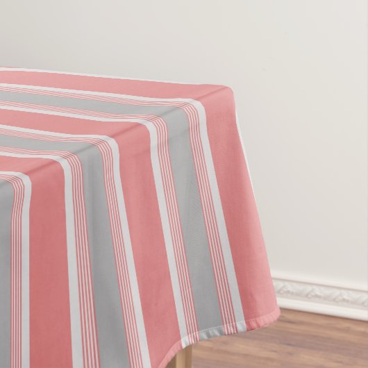 Roze en zilver Striped Tafelkleed (Voorbeeld)