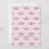 Roze en zilver Vrijgezellenfeest per post Kaart (Achterkant)