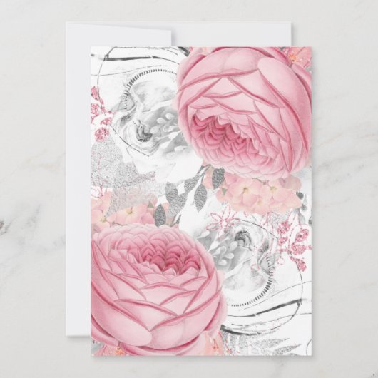 Roze en zilver Vrijgezellenfeest voor het huwelijk Kaart (Achterkant)