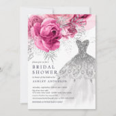 Roze en zilver Vrijgezellenfeest voor het huwelijk Kaart (Voorkant)