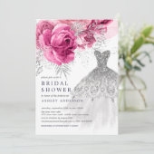 Roze en zilver Vrijgezellenfeest voor het huwelijk Kaart (Staand voorkant)