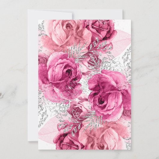 Roze en zilver Vrijgezellenfeest voor het huwelijk Kaart (Achterkant)