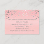 Roze en zilverConfetti Stippen - Ontvangst Informatiekaartje (Achterkant)