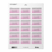 Roze en zilveren Adresetiketten Etiket (Full Sheet)