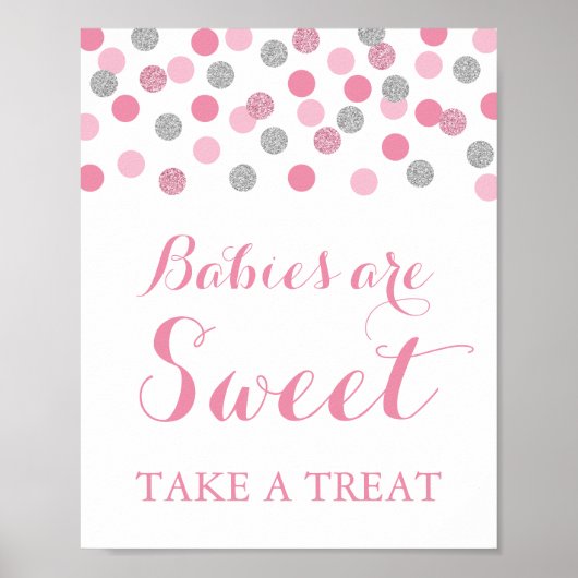 Roze en Zilveren baby's zijn snoep Poster (Voorkant)