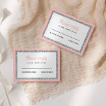 Roze en Zilveren Bat Mitswa Beantwoorden RSVP Kaartje<br><div class="desc">Deze trendy tussenvoegsel kaart kenmerkt gewaagde letters op de voorzijde met een gelaagde blik in zilveren glitter en wit,  en een stevige gekleurde rug. Voeg jouw tekst toe gebruikend de vorm van de sjabloon. Verander de doopvont,  de lay-out en de kleuren gebruikend de Customize eigenschap.</div>