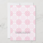 Roze en zilveren bloemachtige gereduceerde huwelij aankondiging (Achterkant)