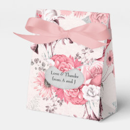 Roze en Zilveren Bloemen Bedankdoosjes