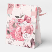 Roze en zilveren bloemig bedankdoosjes (Achterkant)