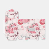 Roze en zilveren bloemig bedankdoosjes (Uitgevouwen)