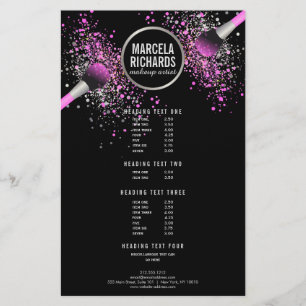 Roze en Zilveren Confetti Make-up Kunstenaar Flyer