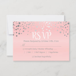 Roze en zilveren Confetti Stippen - RSVP Kaartje
