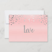 Roze en zilveren Confetti Stippen - RSVP Kaartje (Achterkant)