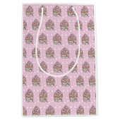 Roze en zilveren Cupcakes Stippen  Medium Cadeauzakje (Voorkant)