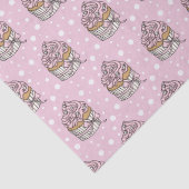 Roze en zilveren Cupcakes Stippen   Tissuepapier (Detail)