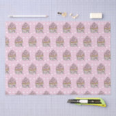 Roze en zilveren Cupcakes Stippen   Tissuepapier (Craft)