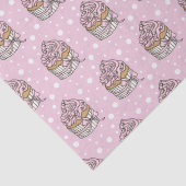 Roze en Zilveren Cupcakes Stippenpatroon   Tissuepapier (Detail)