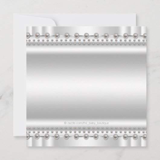 Roze en Zilveren Engel Baby shower Kaart (Achterkant)