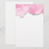Roze en zilveren faux Glitter Border Stijlvol (Voorkant / Achterkant)