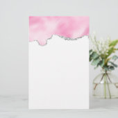 Roze en zilveren faux Glitter Border Stijlvol (Staand voorkant)