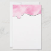 Roze en zilveren faux Glitter Border Stijlvol (Voorkant)
