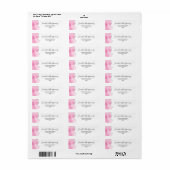 Roze en zilveren faux Glitter Border Stijlvol Etiket (Full Sheet)