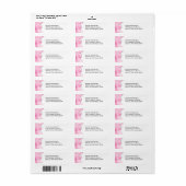 Roze en zilveren faux Glitter Border Stijlvol Etiket (Full Sheet)