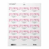 Roze en zilveren faux Glitter Border Stijlvol Etiket (Full Sheet)