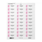 Roze en zilveren faux Glitter Border Stijlvol Etiket (Full Sheet)