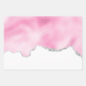Roze en zilveren faux Glitter Border Stijlvol Inpakpapier Vel (Voorkant 3)